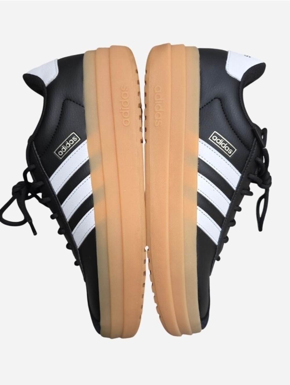 adidas VL Court Bold Platform Sneakers Black Leather And Suede Womens 8 - Picture 5 of 9